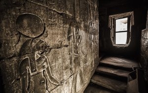 Égypte, Edfou, temple d'Horus. Hiéroglyphe. 17 septembre 2017 © Willy Blanchard