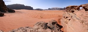 Jordanie, Wadi Rum, Umm Fruth Rock Bridge. Panorama. 22 septembre 2009 © Willy Blanchard