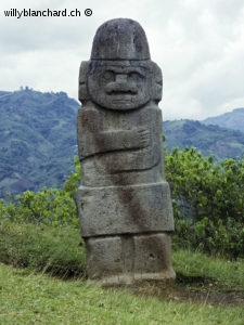 Colombie, Huila. Parc archéologique de San Agustin. Statue. Septembre 1992. © Willy Blanchard