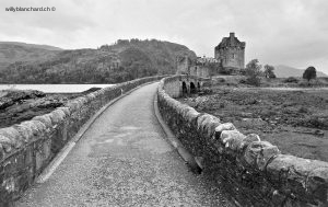 Écosse, Highlands. Eilean Donan Castle. Décor pour le film "Highlander", 1986. Château. Septembre 1993 © Willy Blanchard