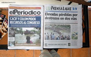 Guatemala. Presse du jour, El Periodico et Prensa Libre