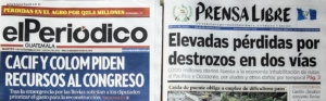 Guatemala. Presse du jour, El Periodico et Prensa Libre. 7 septembre 2010