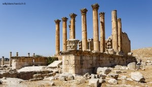 Jordanie. Ancienne cité romaine de Jérash. Temple d'Artémis. 12 septembre 2009 © Willy Blanchard