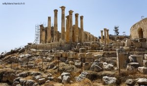 Jordanie. Ancienne cité romaine de Jérash. Temple de Zeus. 12 septembre 2009 © Willy Blanchard