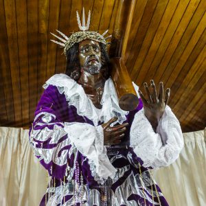 Panama, Portobelo. Iglesia San Felipe. Le christ noir de Portobelo. El Cristo negro. 9 septembre 2015 © Willy Blanchard