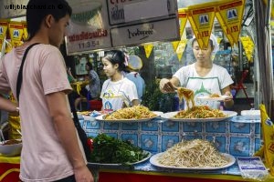 Thaïlande, Bangkok, Chinatown. Festival végétarien chinois sur la rue Yaowarat. 27 septembre 2011 © Willy Blanchard