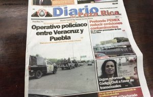 Mexique, Veracruz, Papantla. Presse, journal "Diario de Poza Rica". 19 septembre 2008 © Willy Blanchard