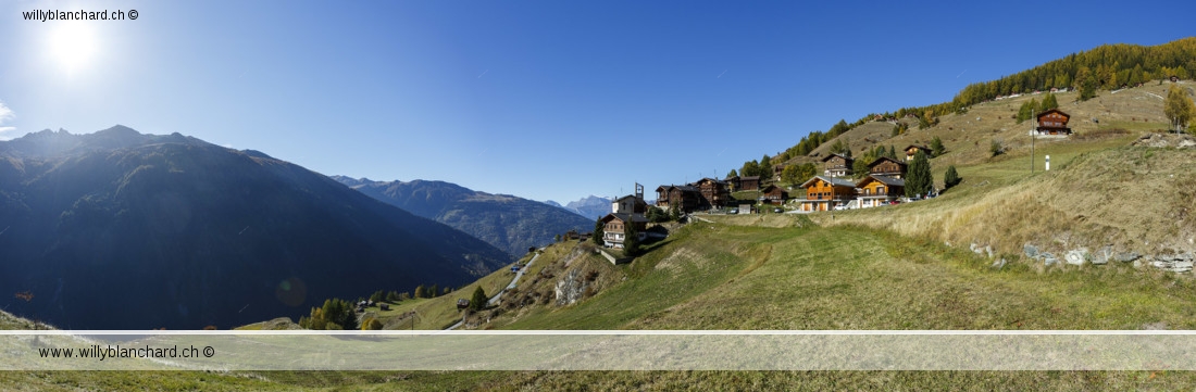 Suisse, Valais, Val d'Hérens, Eison. Panorama. 12 octobre 2017 © Willy Blanchard