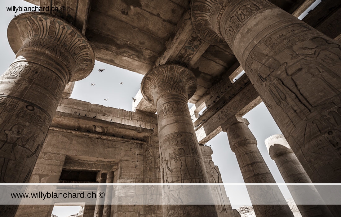 Égypte, Louxor, la nécropole thébaine. Temple Ramesseum, ou le temple des millions d'années de Ramsès II. 12 septembre 2014 © Willy Blanchard