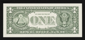 Panama/USA. Billet de banque. One dollar, verso, série 2013. George Washington