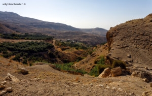 Jordanie. Gouvernorat de Madaba. La source de Moïse. Paysage devant la source. 24 septembre 2009 © Willy Blanchard