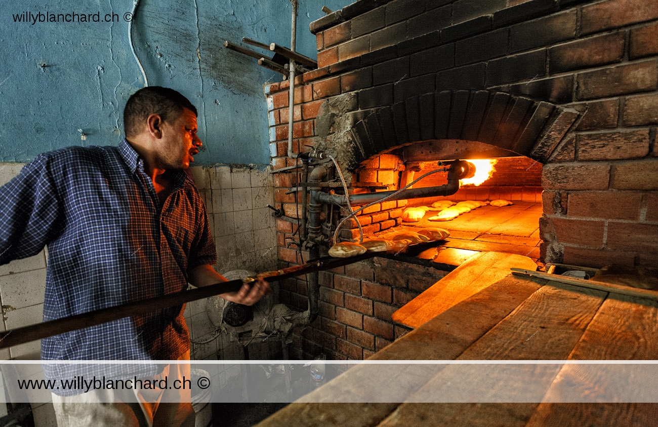 Jordanie. Boulangerie en ville de Kerak, Rue Khaled Ben Al-Walid. 14 septembre 2009 © Willy BLANCHARD