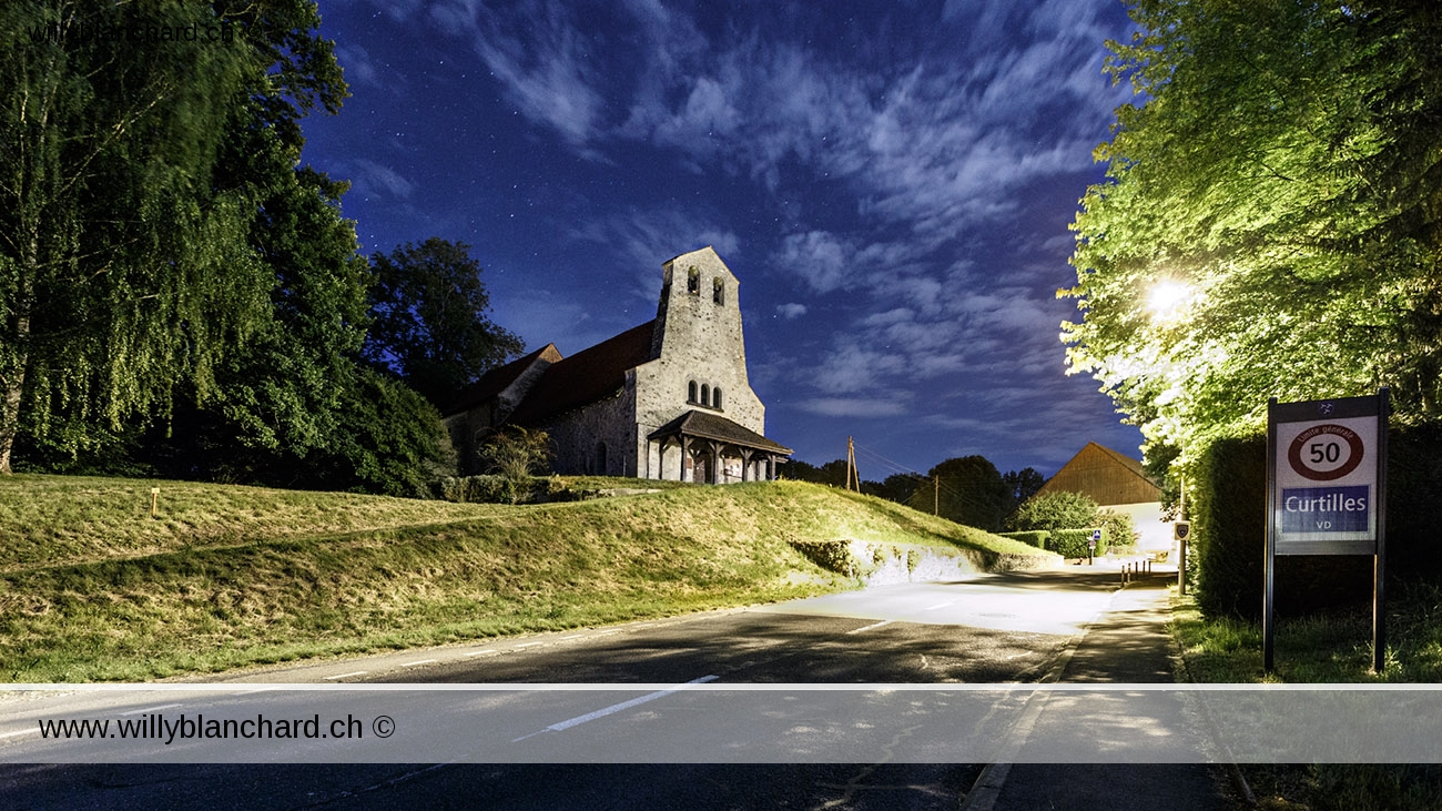 Suisse, Vaud, temple de Curtilles, ancienne église Saint-Pierre de Curtilles. 1 juin 2020 © Willy BLANCHARD