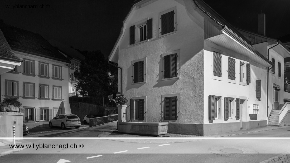 Suisse, Vaud, Lucens de nuit. Rue Centrale. 4 juillet 2020 © Willy BLANCHARD
