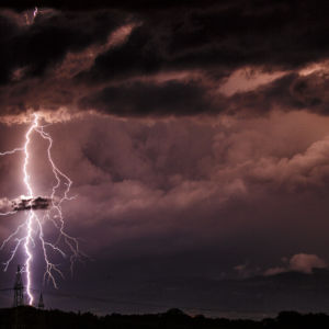 Foudre, orages d'été, Mont-sur-Lausanne, 16 août 2021 © Willy BLANCHARD